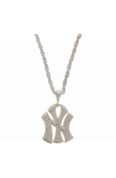 NEW YORK YANKEES SILVER & GEM PENDANT NECKLACE