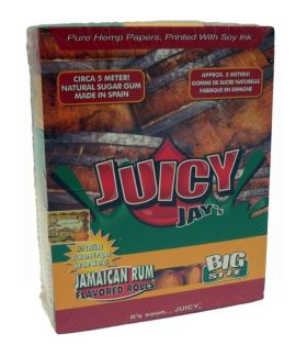 Juicy Jays Jamaican Rum Rolls - Flavoured Cigarette Rolling Paper Big Size - Pack Of 24 - 32 Leaves Per Pack