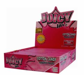 Juicy Jays Cotton Candy Flavoured Cigarette Paper King Size Slim  - Pack Of 24 - 32 Leaves Per Pack