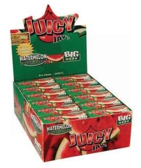 Juicy Jays Watermelon Rolls - Flavoured Cigarette Rolling Paper Big Size - Pack Of 24 - 32 Leaves Per Pack
