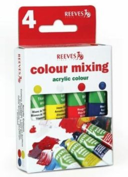 Reeves Acrylic Paint Set - Assorted Colours - Pack of 4