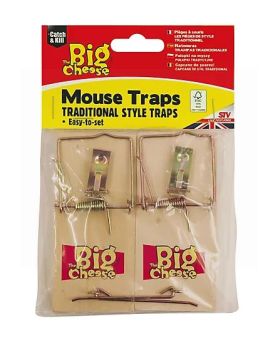 The Big Cheese Easy to Set Traditional Style Mouse Trap - Pack of 2