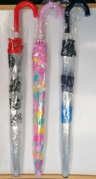 Children's Umbrella - 90Cm Span - Clear with Print - Mixed Print Design