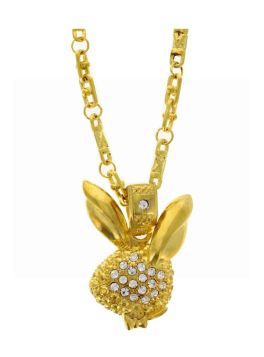 PLAY BOY PENDANT NECKLACE GOLD XL