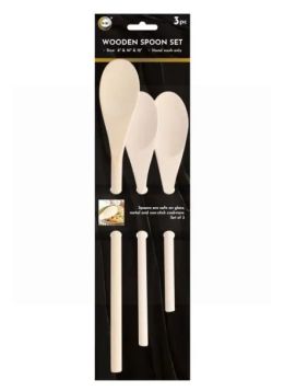 DID Wooden Spoon Set - Assorted - Pack of 3