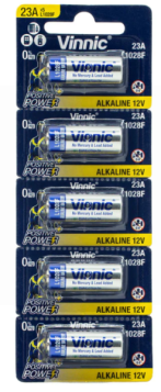 Vinnic L1028F 23A Alkaline Batteries 12V - Pack of 5