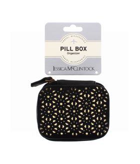 7 DAY PILL BOX WALLET ORGANIZER BLACK