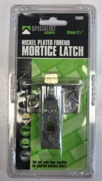 Specialist Security Nickle Plated Forend Mortice Latch with Screws - 2.5Inch - 19 x 10cm