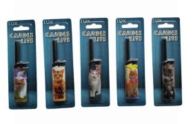 Lux Candle Lite Refillable Tube Lighter - 13cm - Assorted Designs