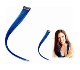 CLIP IN HIGHLIGHTS HAIR EXTENSION BLUE SHORT