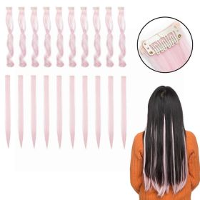 CLIP IN HIGHLIGHTS HAIR EXTENSION LIGHT PINK