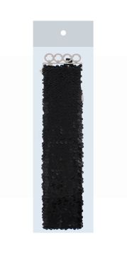 BLACK SEQUIN ELASTICATED LADIES BELT