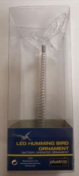 Led Battery Operated Decorative Humming Bird Light Ornament - 4 Colours Blue, White Red And Green - Colours May Vary