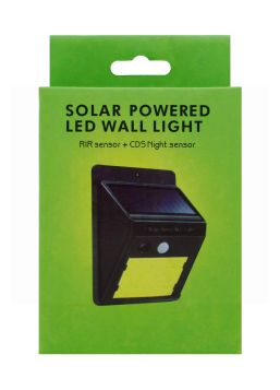 SOLAR POWERED LED WALL LIGHT RIR/CDS NIGHT SENSOR