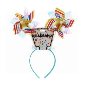 PARTY HEADBAND HOLOGRAPHIC WINDMILL 