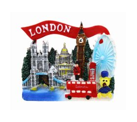 FRIDGE MAGNET CASTLE BRIDGE BUS