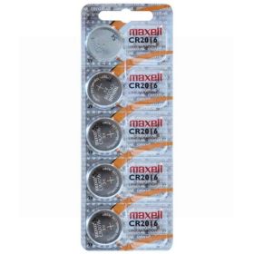 Maxell CR2016 Coin Lithium Batteries - Pack of 5