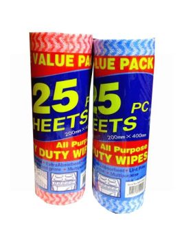 All Purpose Cloths - Assorted Colours - 25 Sheets