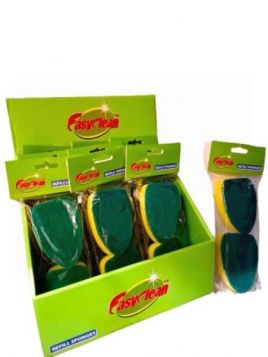Easy Clean Green Refill Sponge Scourer Heads - Pack of 2