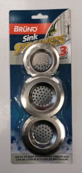Bruno Metallic Sink Strainer - Pack Of 3 - 2 Sizes