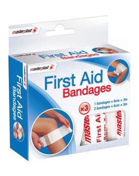 MASTER PLAST FIRST AID BANDAGES - PACK OF 3