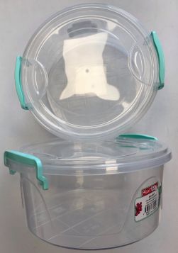 ROUND STORAGE CONTAINER WITH CLIPS - 2.2LTR 