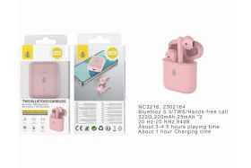One Plus TWS Bluetooth Earphones 200mAh/25mAh - Light Pink