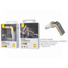 One Plus BTS Car FM Transmitter + 1 USB - Gold