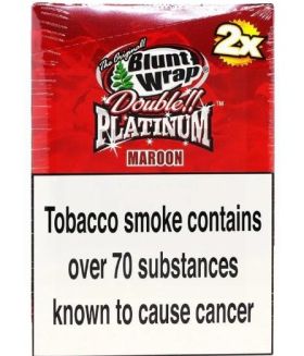 Original Platinum Blunt Wrap Double Platinum Maroon - Pack Of 50