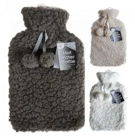 DID Hot Water Bottle with Soft Teddy Plush Cover - 2L