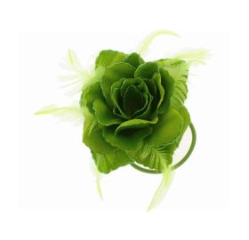 FLOWER HAIR BAND & PIN PONYTAIL (GREEN)