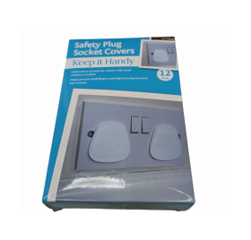12PK SAFETY PLUG SOCKET COVERS