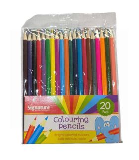 SIGNATURE COLOURING PENCILS - ASSORTED COLOURS - PACK OF 20