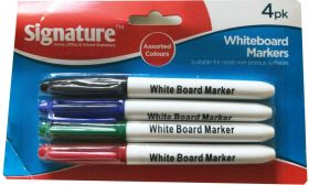 Signature White Board Markers - Assorted Colours - Pack of 4