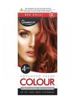Glamorize Advanced Creme Colour Permanent Hair Dye - Shade 7 - Red Chilli - Exp: 07/24