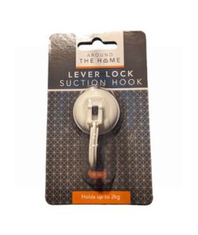 Around The Home Lever Lock Suction Hook - White