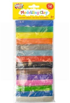 Creator Zone Modelling Clay - Pack of 14 - Assorted Colours