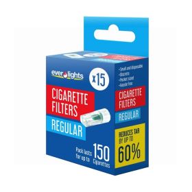 EVERLIGHTS ROLL UP CIGARETTE FILTERS - REGULAR - 9.5MM - PACK OF 15