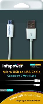 Infapower Micro USB to USB Cable - 2M - White