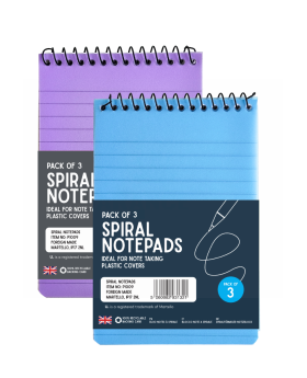 SPIRAL NOTEPAD - 6'' X 4'' - ASSORTED - PACK OF 3