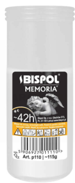 Bispol White Grave Candle Refill - 4.5'' (11cm) - 42Hr Burn Time