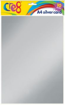 Cre8 A4 Silver Card - Pack of 10