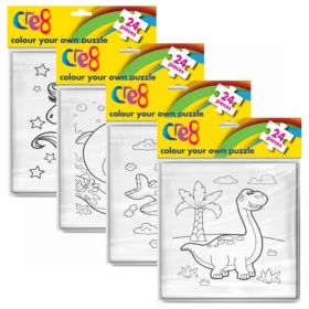 Cre8 Colour Your Own Puzzle - 24 Piece Puzzle - Assorted Puzzles - 20.5 x 20.5cm