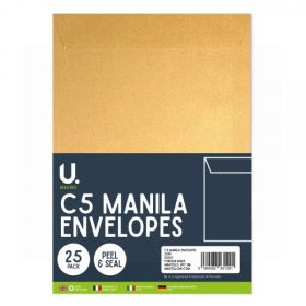 U Send C5 Manila Envelopes - 70GSM - Pack of 25