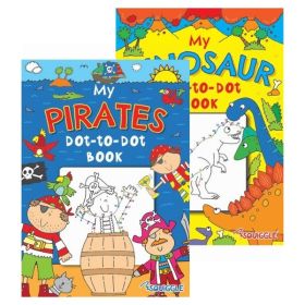 Squiggle My Dinosaur & Pirate Dot-to-Dot Colouring Book - Assorted Designs - 29.5 x 21cm - 0% VAT