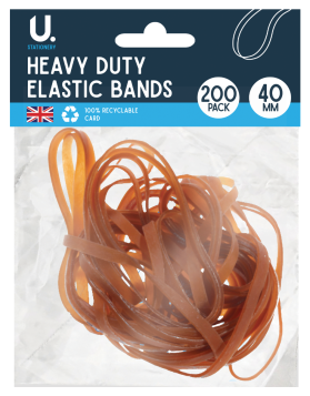HEAVY DUTY ELASTIC BANDS - 40MM - PACK OF 200