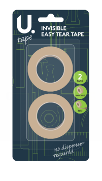 INVISIBLE EASY TEAR TAPE - 18MM X 30MM - PACK OF 2