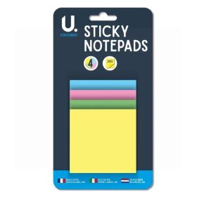 Sticky Notepads - Assorted Colours - Pack Of 4