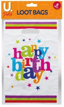 U Party Happy Birthday Loot Bags - Pack of 8