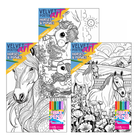 VELVET POSTER ART - HORSES & PONIES 